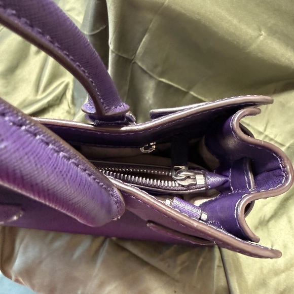 Michael Kors Saffiano Leather Satchel – Deep Purple – Silver Hardware - Picture 13 of 16